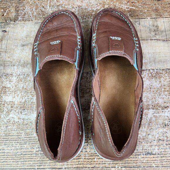 Ariat Cruiser Women Size 7.5 B Brown ECO Leather Casual Loafer Slip On Comfort - Picture 6 of 10